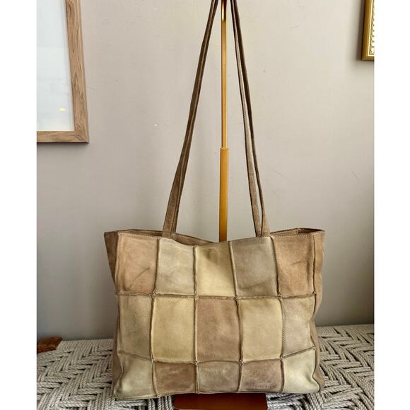Chanel Vintage Suede Patchwork Tote with Satin Lining - Picture 1 of 8